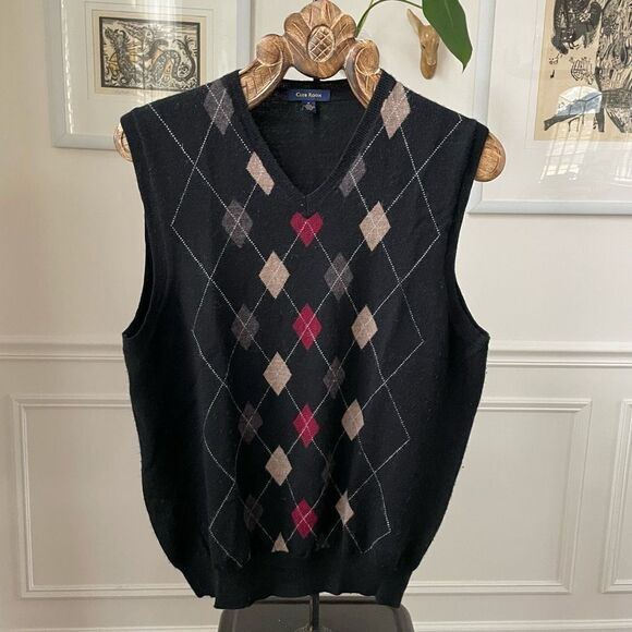 Club Room Argyle Sweater Vest Merino Wool M - Picture 1 of 4